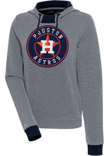 Antigua Houston Astros Womens Navy Blue Axe Bunker Hooded Sweatshirt