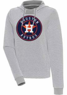 Antigua Houston Astros Womens Grey Axe Bunker Hooded Sweatshirt
