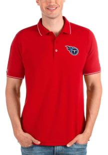 Antigua Tennessee Titans Mens Red Affluent Short Sleeve Polo