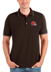 Antigua Cleveland Browns Mens Brown Affluent Short Sleeve Polo