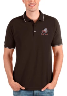 Antigua Cleveland Browns Mens Brown Brownie Affluent Short Sleeve Polo