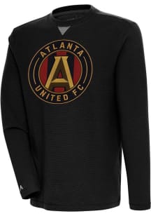 Antigua Atlanta United FC Mens Black Flier Bunker Long Sleeve Crew Sweatshirt