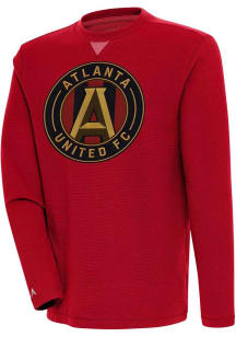 Antigua Atlanta United FC Mens Red Flier Bunker Long Sleeve Crew Sweatshirt