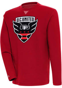 Antigua DC United Mens Red Flier Bunker Long Sleeve Crew Sweatshirt