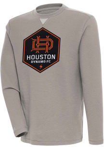 Antigua Houston Dynamo Mens Oatmeal Flier Bunker Long Sleeve Crew Sweatshirt