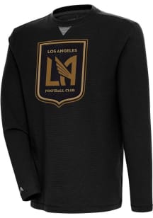 Antigua Los Angeles FC Mens Black Flier Bunker Long Sleeve Crew Sweatshirt