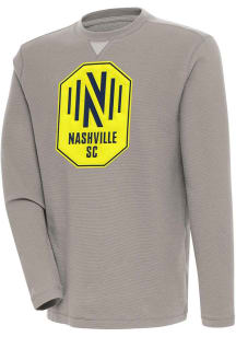 Antigua Nashville SC Mens Oatmeal Flier Bunker Long Sleeve Crew Sweatshirt