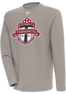 Antigua Toronto FC Mens Oatmeal Flier Bunker Long Sleeve Crew Sweatshirt