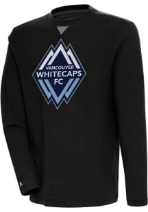 Antigua Vancouver Whitecaps FC Mens Black Flier Bunker Long Sleeve Crew Sweatshirt