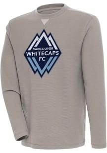 Antigua Vancouver Whitecaps FC Mens Oatmeal Flier Bunker Long Sleeve Crew Sweatshirt