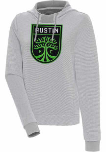 Antigua Austin FC Womens Grey Axe Bunker Hooded Sweatshirt