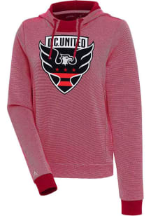 Antigua DC United Womens Red Axe Bunker Hooded Sweatshirt