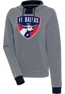 Antigua FC Dallas Womens Navy Blue Axe Bunker Hooded Sweatshirt