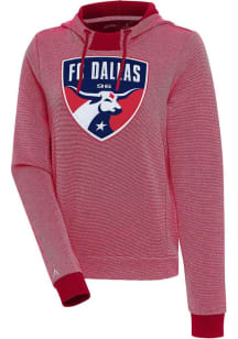 Antigua FC Dallas Womens Red Axe Bunker Hooded Sweatshirt