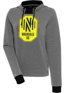 Antigua Nashville SC Womens Black Full Front Axe Bunker Hooded Sweatshirt