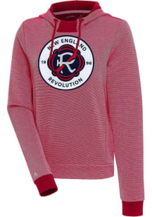 Antigua New England Revolution Womens Red Axe Bunker Hooded Sweatshirt