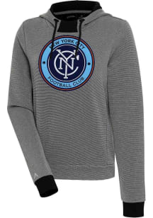 Antigua New York City FC Womens Black Axe Bunker Hooded Sweatshirt