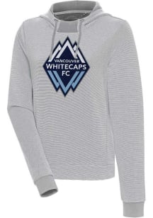 Antigua Vancouver Whitecaps FC Womens Grey Axe Bunker Hooded Sweatshirt