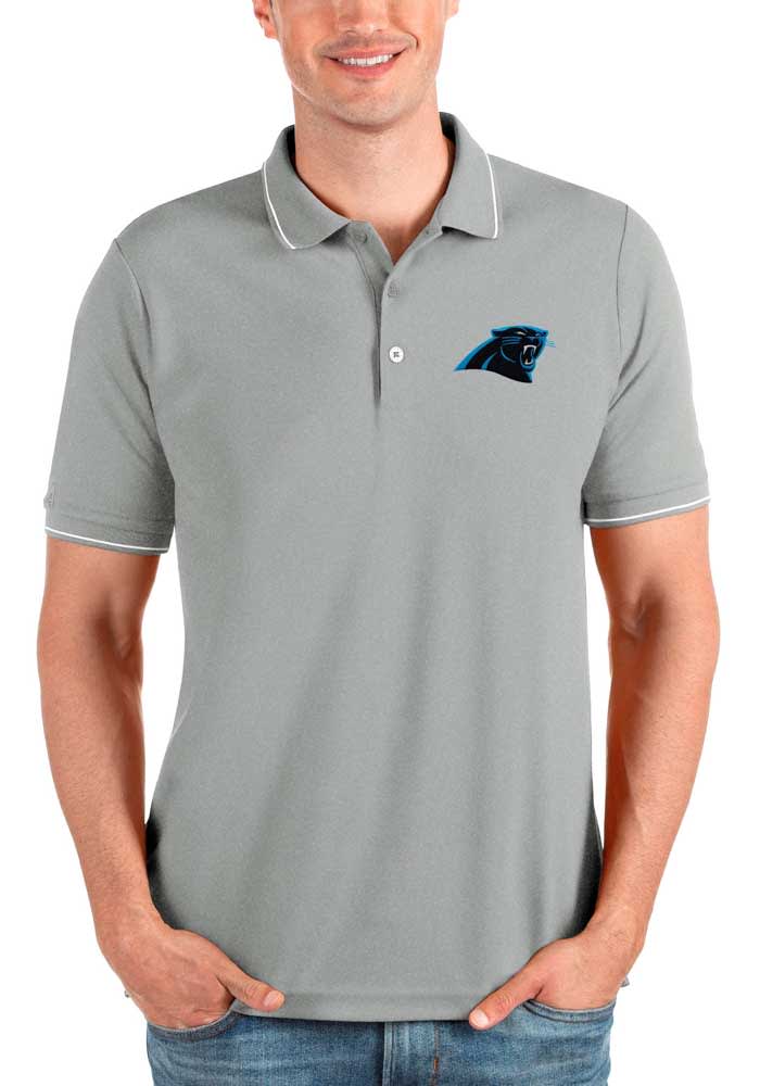 Carolina Panthers Antigua Nova Polo - Gray/Steel