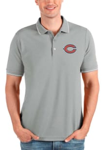 Antigua Chicago Bears Mens Grey C Logo Affluent Short Sleeve Polo