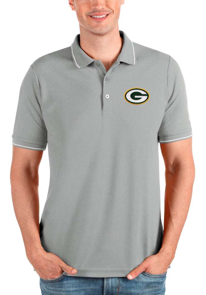 Antigua Men's Green Bay Packers Esteem Gold/White Polo