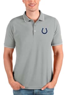 Antigua Indianapolis Colts Mens Grey Affluent Short Sleeve Polo