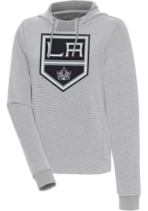 Antigua Los Angeles Kings Womens Grey Axe Bunker Hooded Sweatshirt