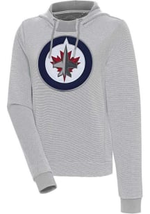 Antigua Winnipeg Jets Womens Grey Axe Bunker Hooded Sweatshirt