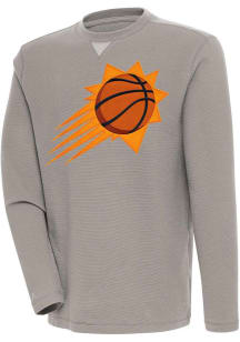 Antigua Phoenix Suns Mens Oatmeal Flier Bunker Long Sleeve Crew Sweatshirt