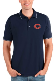 Antigua Chicago Bears Mens Navy Blue C Logo Affluent Short Sleeve Polo