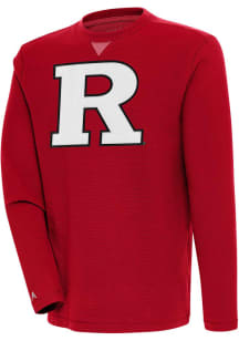 Antigua Rutgers Scarlet Knights Mens Red Flier Bunker Long Sleeve Crew Sweatshirt