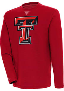 Antigua Texas Tech Red Raiders Mens Red Flier Bunker Long Sleeve Crew Sweatshirt