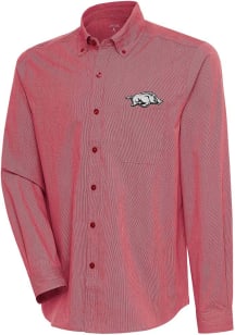 Antigua Arkansas Razorbacks Mens Red Compression Long Sleeve Dress Shirt
