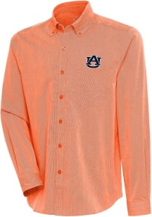 Antigua Auburn Tigers Mens Orange Compression Long Sleeve Dress Shirt