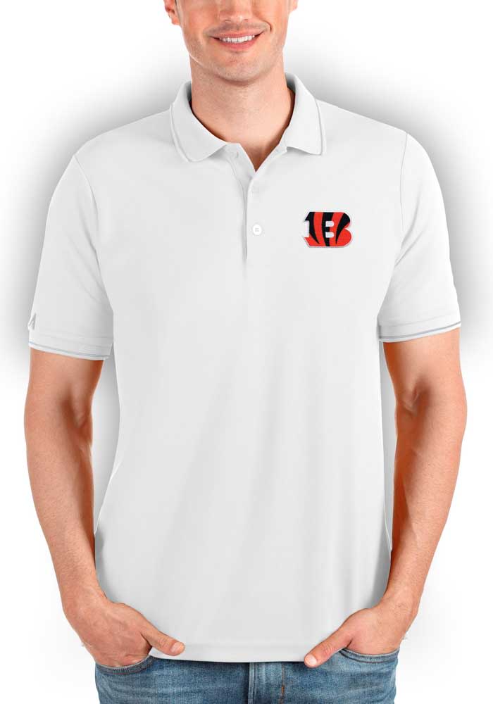 Antigua Men's Cincinnati Bengals Compass White Polo