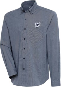 Antigua Butler Bulldogs Mens Navy Blue Compression Long Sleeve Dress Shirt