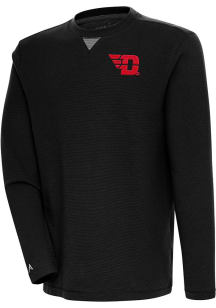 Antigua Dayton Flyers Mens Black Flier Bunker Long Sleeve Crew Sweatshirt