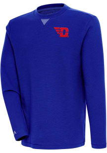 Antigua Dayton Flyers Mens Blue Flier Bunker Long Sleeve Crew Sweatshirt