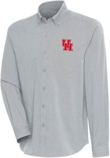Antigua Houston Cougars Mens Grey Compression Long Sleeve Dress Shirt