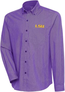 Antigua LSU Tigers Mens Purple Compression Long Sleeve Dress Shirt