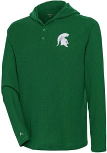 Antigua Michigan State Spartans Mens Green Strong Hold Long Sleeve Hoodie