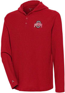 Antigua Ohio State Buckeyes Mens Red Strong Hold Long Sleeve Hoodie