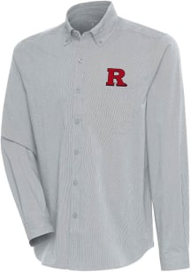 Antigua Rutgers Scarlet Knights Mens Grey Compression Long Sleeve Dress Shirt
