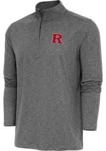 Antigua Rutgers Scarlet Knights Mens Black Hunk Long Sleeve 1/4 Zip Pullover