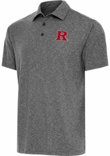 Antigua Rutgers Scarlet Knights Mens Black Par 3 Short Sleeve Polo