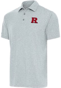 Antigua Rutgers Scarlet Knights Mens Grey Par 3 Short Sleeve Polo