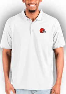 Antigua Cleveland Browns White Affluent Big and Tall Polo