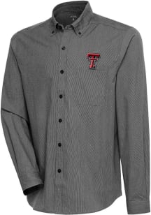 Antigua Texas Tech Red Raiders Mens Black Compression Long Sleeve Dress Shirt
