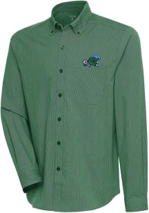 Antigua Tulane Green Wave Mens Green Compression Long Sleeve Dress Shirt