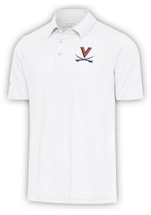Antigua Virginia Cavaliers Mens White Par 3 Short Sleeve Polo